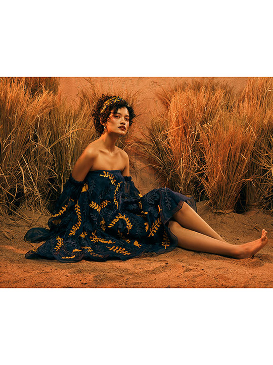 MOHA (B)Organza Dress With Appliqué Motifs