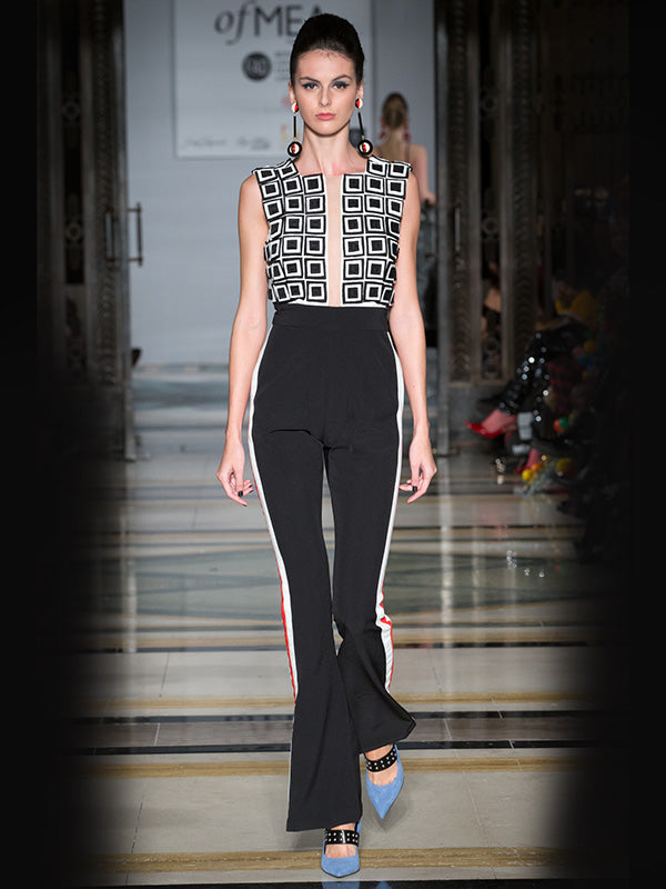 DERRY Structured Jumpsuit With Red/White Stripes