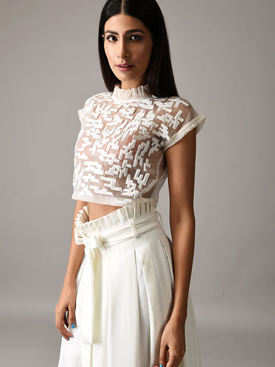 TRST - Tetris Organza Crop Top