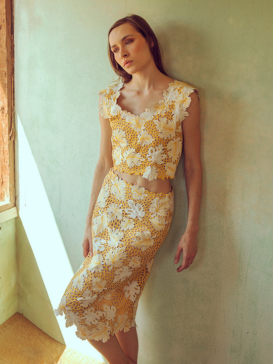 MAPLE Handcrafted Top And Skirt Set