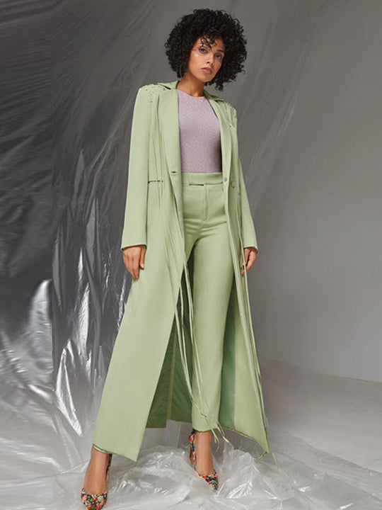 KOYA Fringe Blazer-Suit With Pants