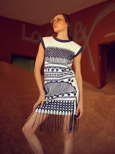 OIA Geometric Applique Dress