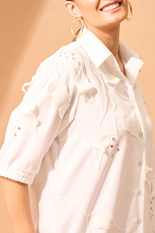 ALOHA 3D Appliqué Shirt-Dress