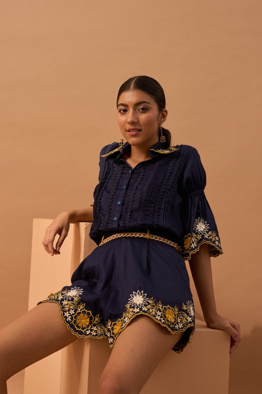AMALFI - Embroidered Shirt And Shorts