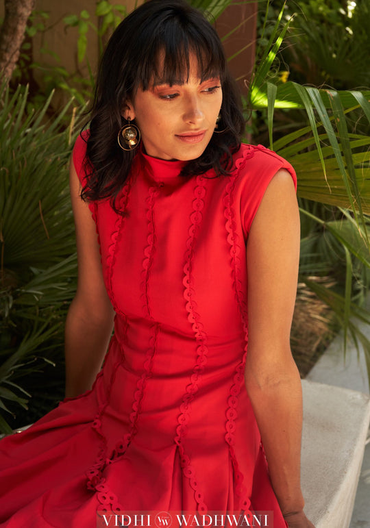 ROPE Sculpted Dress With Handcrafted Stripes