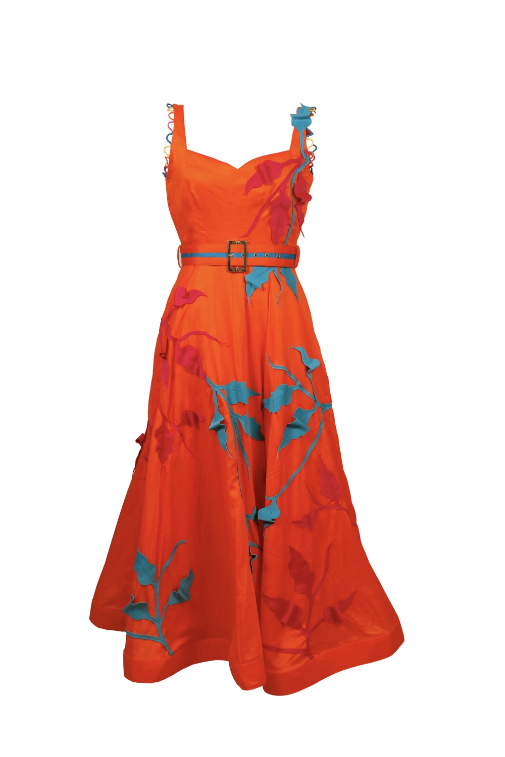 CAPRI Botanical Appliqué Midi-Dress
