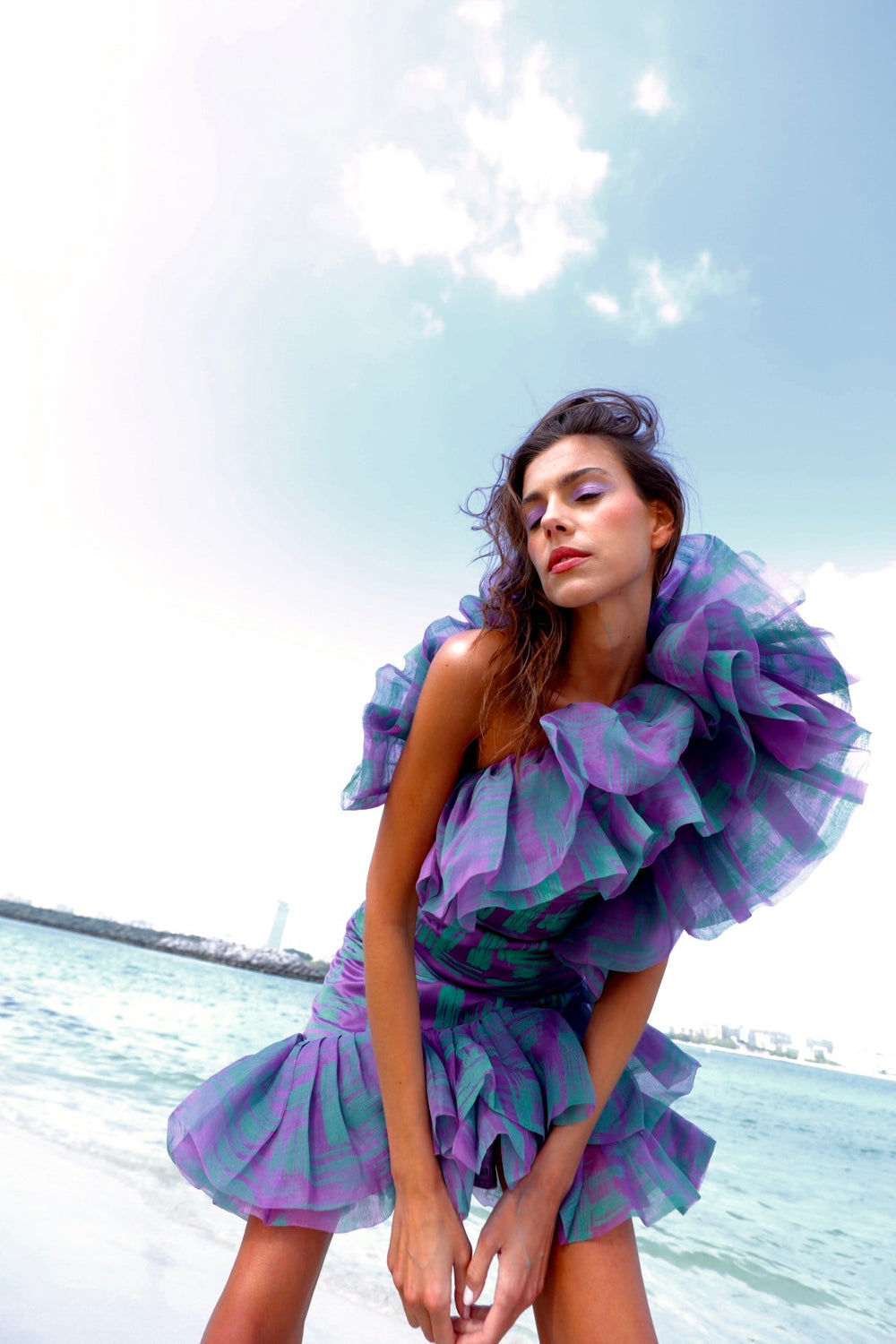 ARUBA Sculpted Ruffle Dress