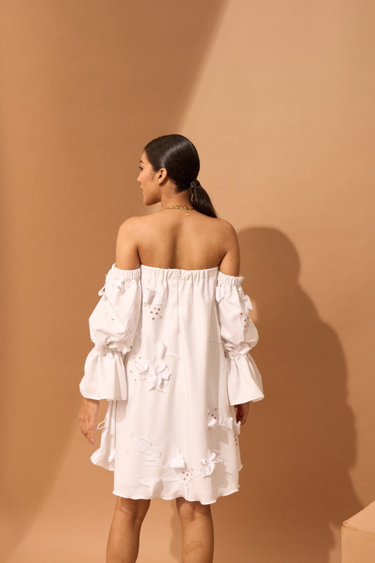 MALIA Floral Appliqué Dress