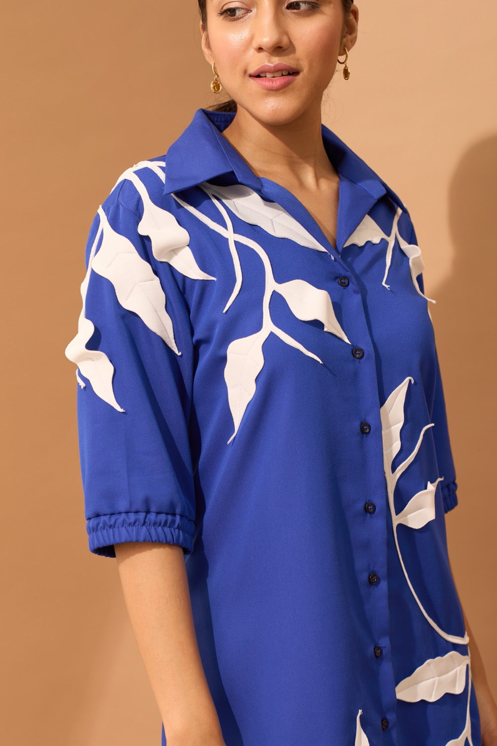 ALOHA Botanical Appliqué Shirtdress