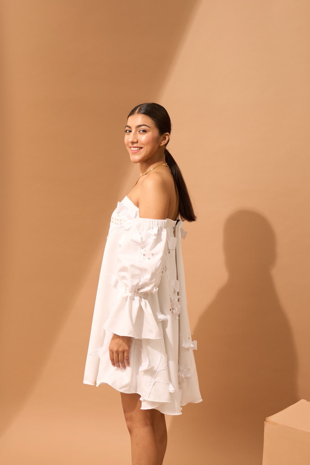 MALIA Floral Appliqué Dress