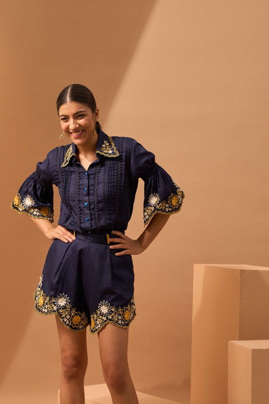 AMALFI - Embroidered Shirt And Shorts