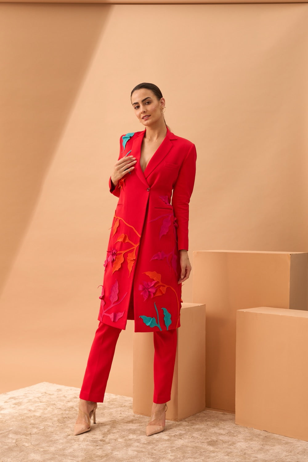 NAIRA Appliqué Blazer Suit