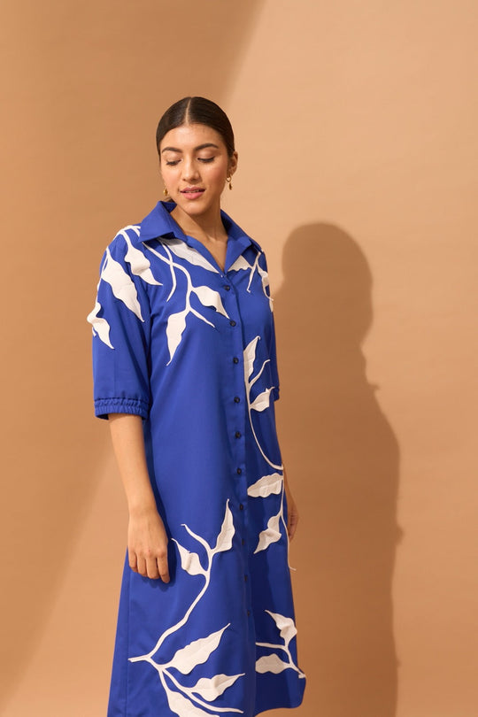 ALOHA Botanical Appliqué Shirtdress