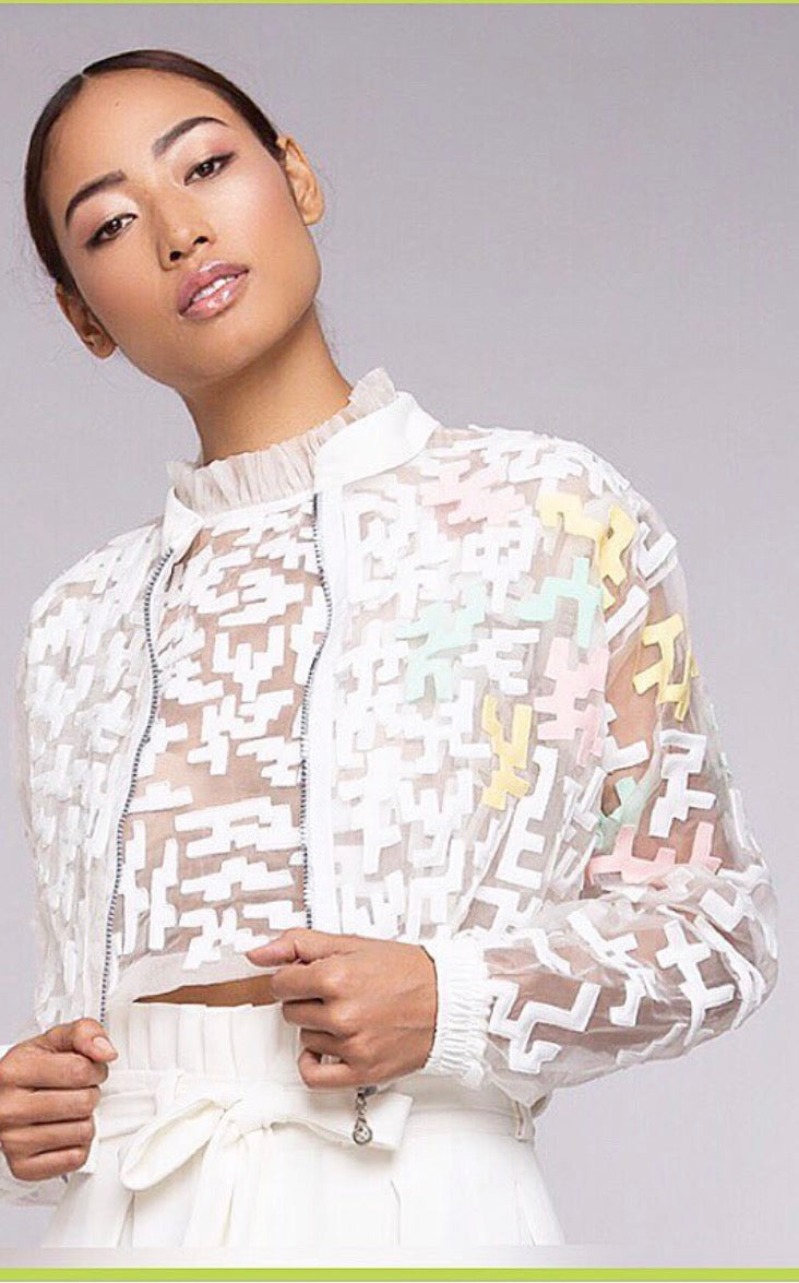 TETRIS Organza Bomber Jacket