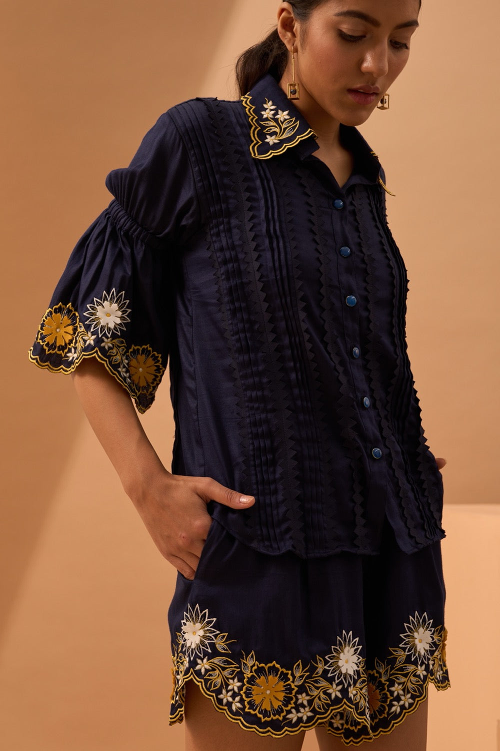 AMALFI - Embroidered Shirt And Shorts