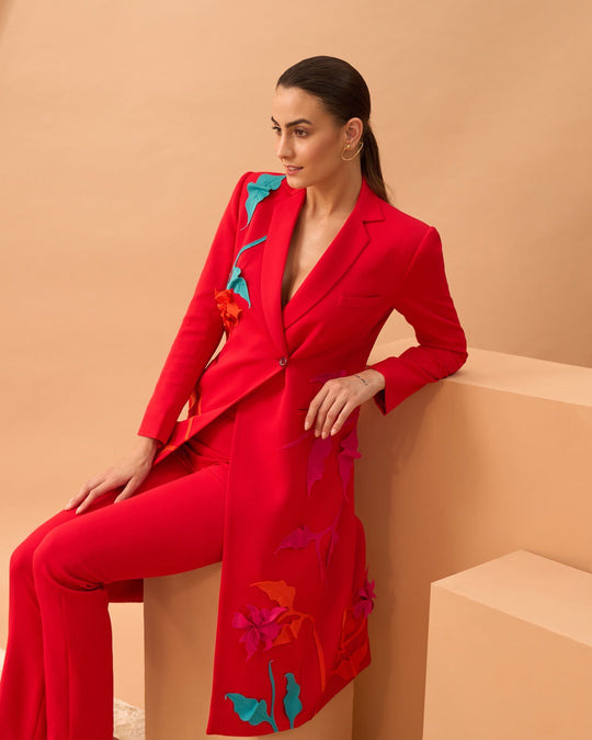 NAIRA Appliqué Blazer Suit
