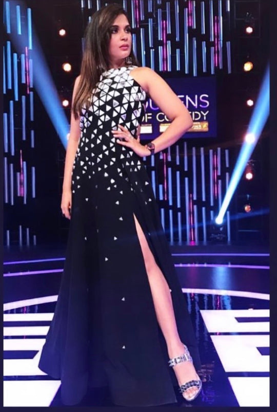 PARIS Gown With Metallic Applique