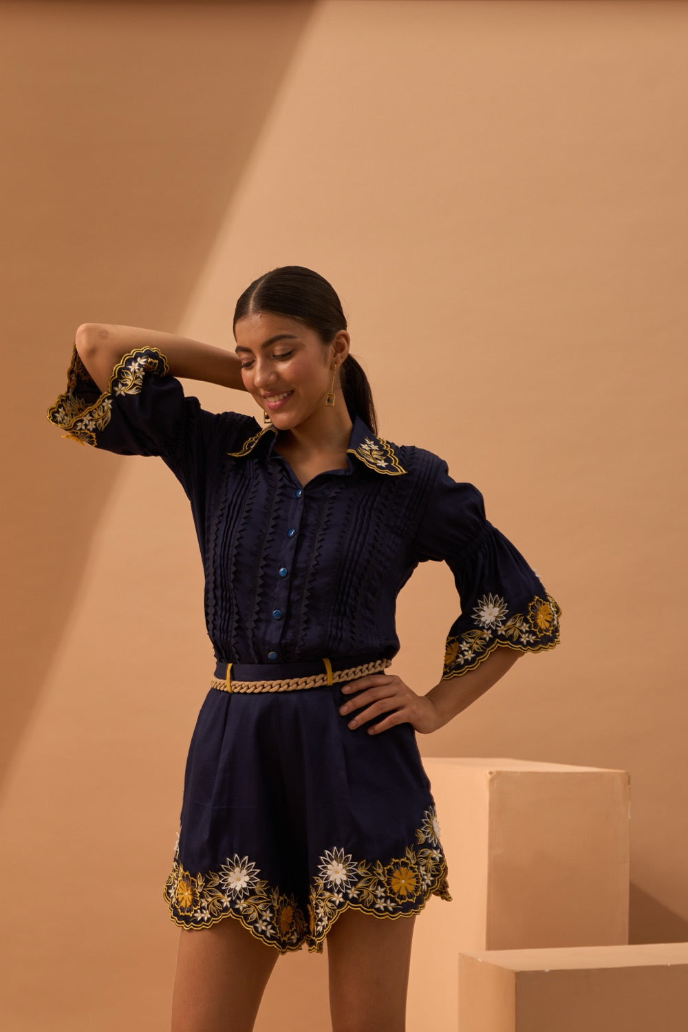 AMALFI - Embroidered Shirt And Shorts