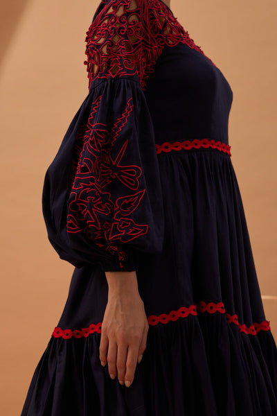 MARINA Cutwork Panelled Dress