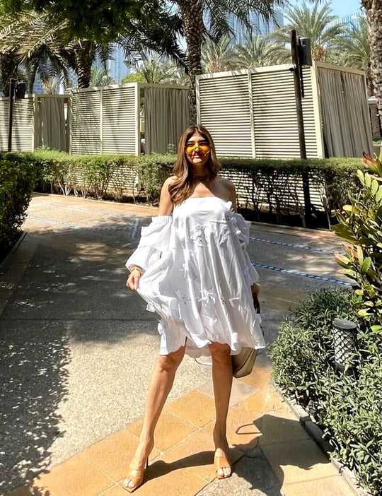 MALIA Floral Appliqué Dress