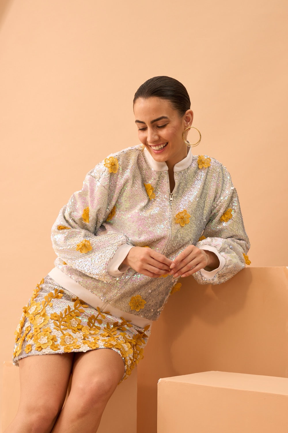 MALIHA Sequinned Dress And Bomber