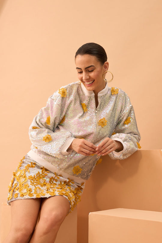 MALIHA Sequinned Dress And Bomber