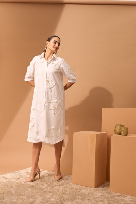 ALOHA 3D Appliqué Shirt-Dress