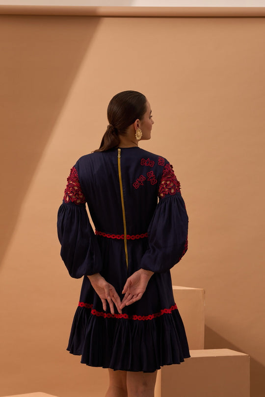 MARINA Cutwork Panelled Dress