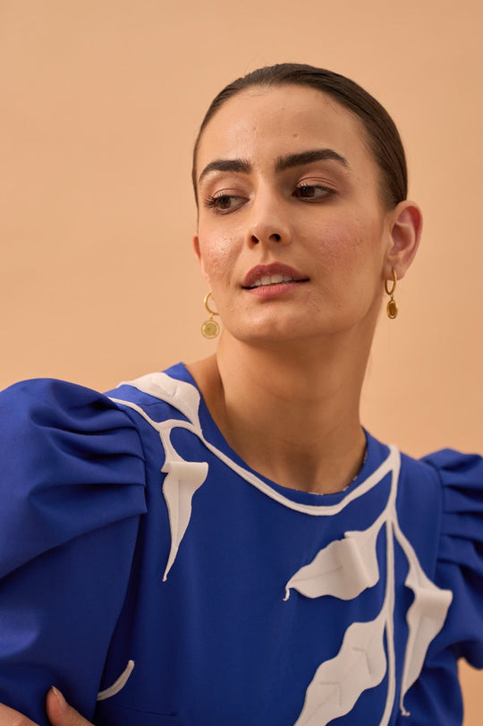 AMORE Structured Dress With Botanical Appliqué