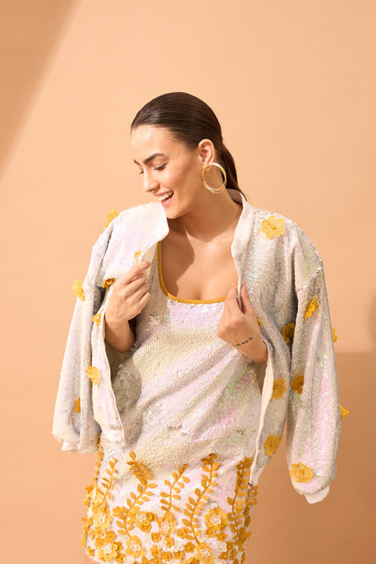 MALIHA Sequinned Dress And Bomber