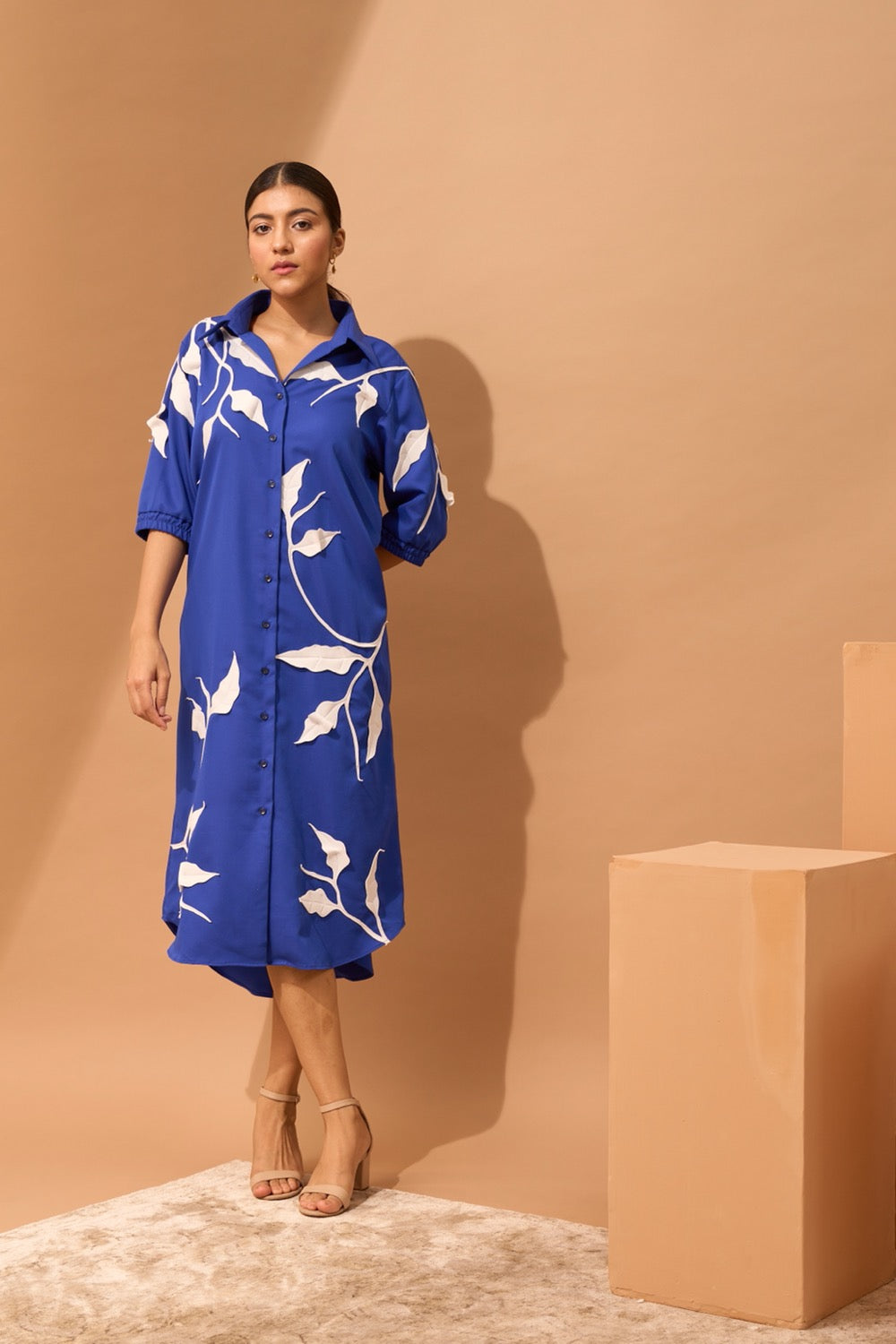 ALOHA Botanical Appliqué Shirtdress