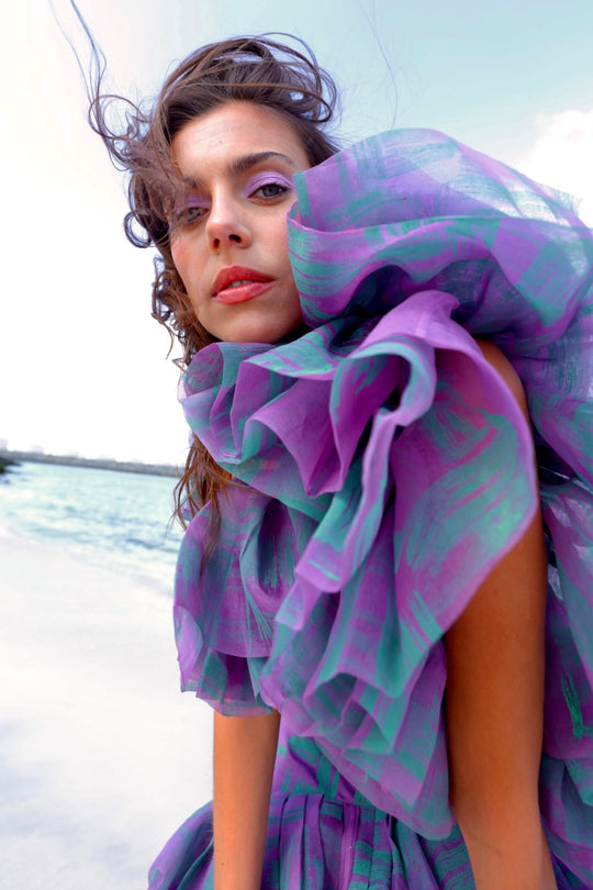 ARUBA Sculpted Ruffle Dress