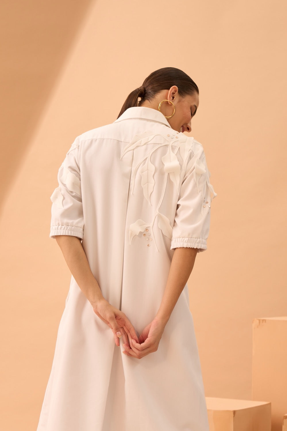 ALOHA 3D Appliqué Shirt-Dress