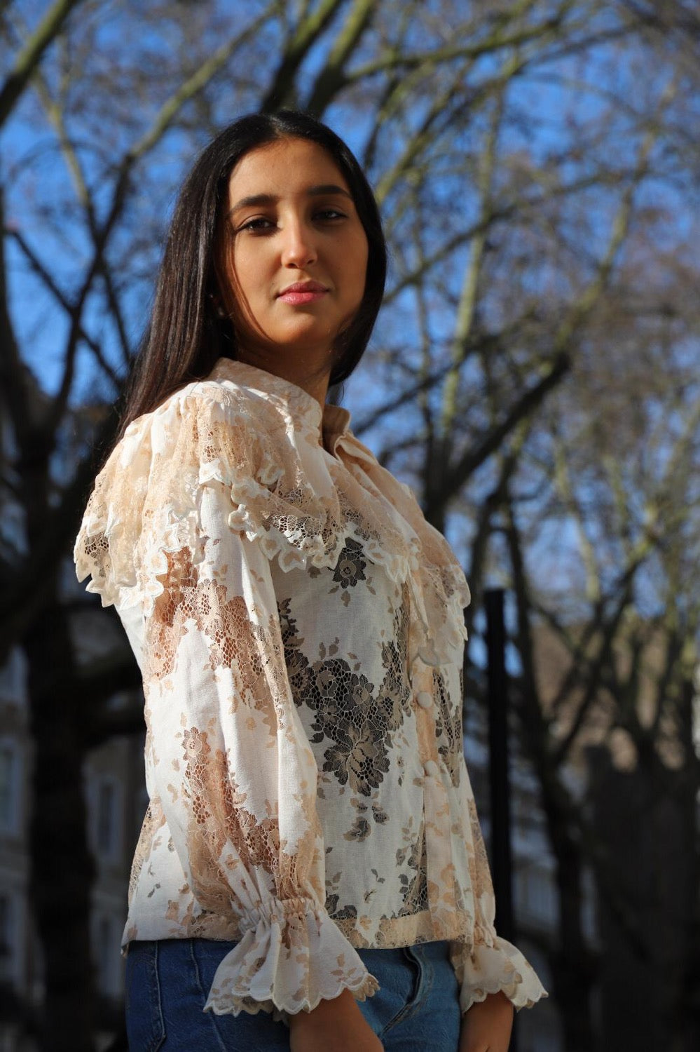 MAHE Chantilly Lace Cutwork Shirt