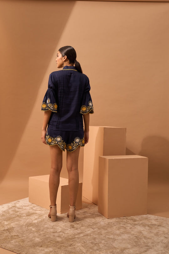 AMALFI - Embroidered Shirt And Shorts