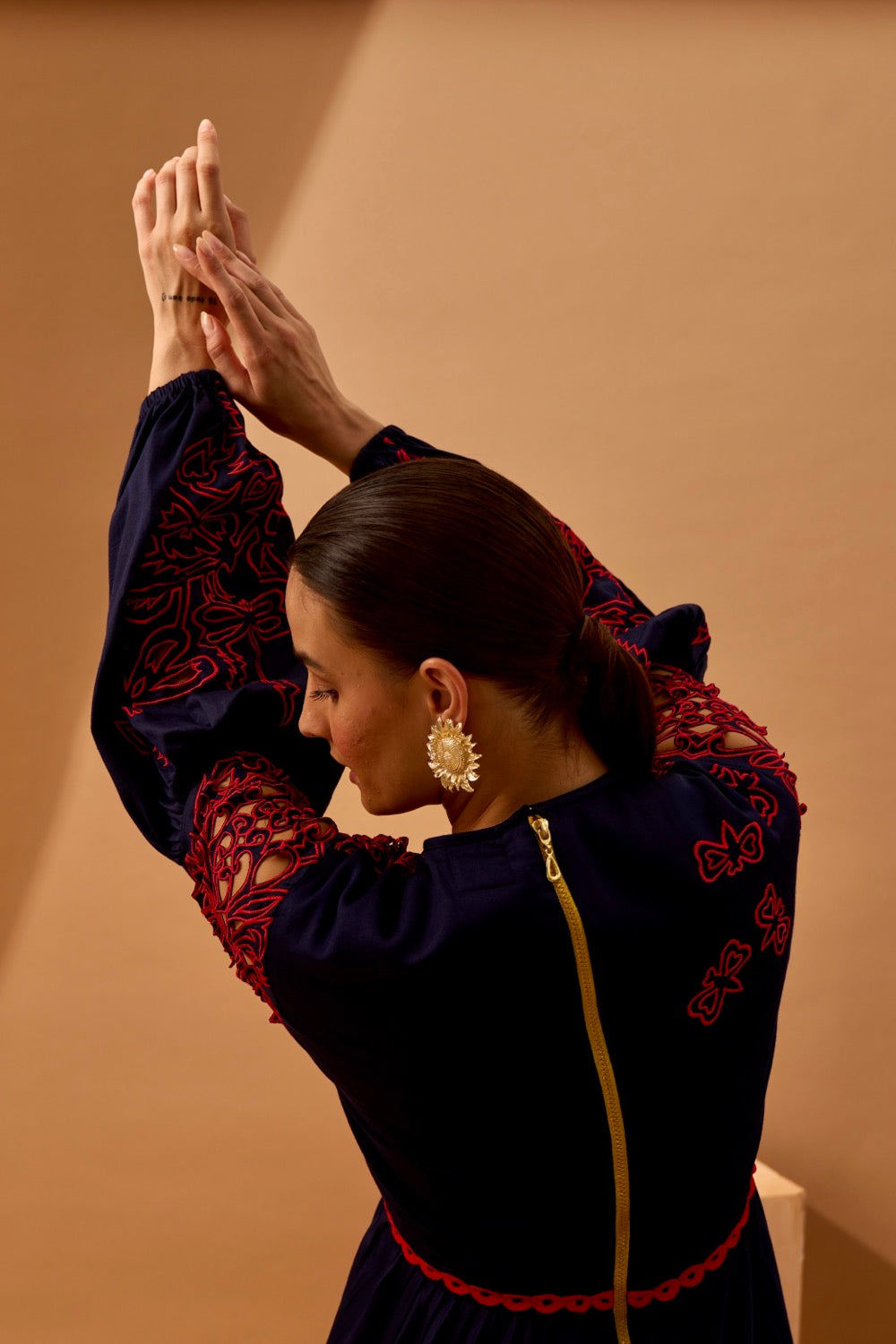 MARINA Cutwork Panelled Dress