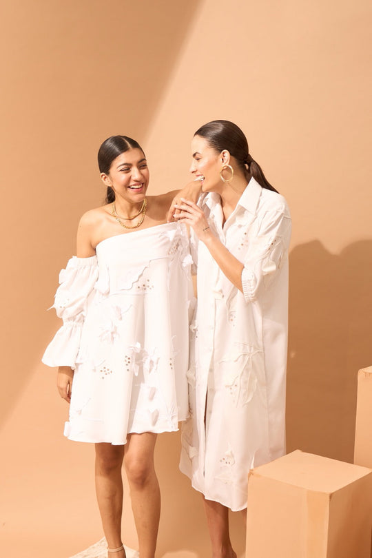 ALOHA 3D Appliqué Shirt-Dress
