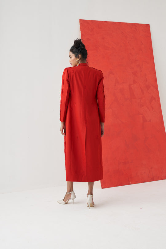 ALBA Applique Blazer With Top And Skirt