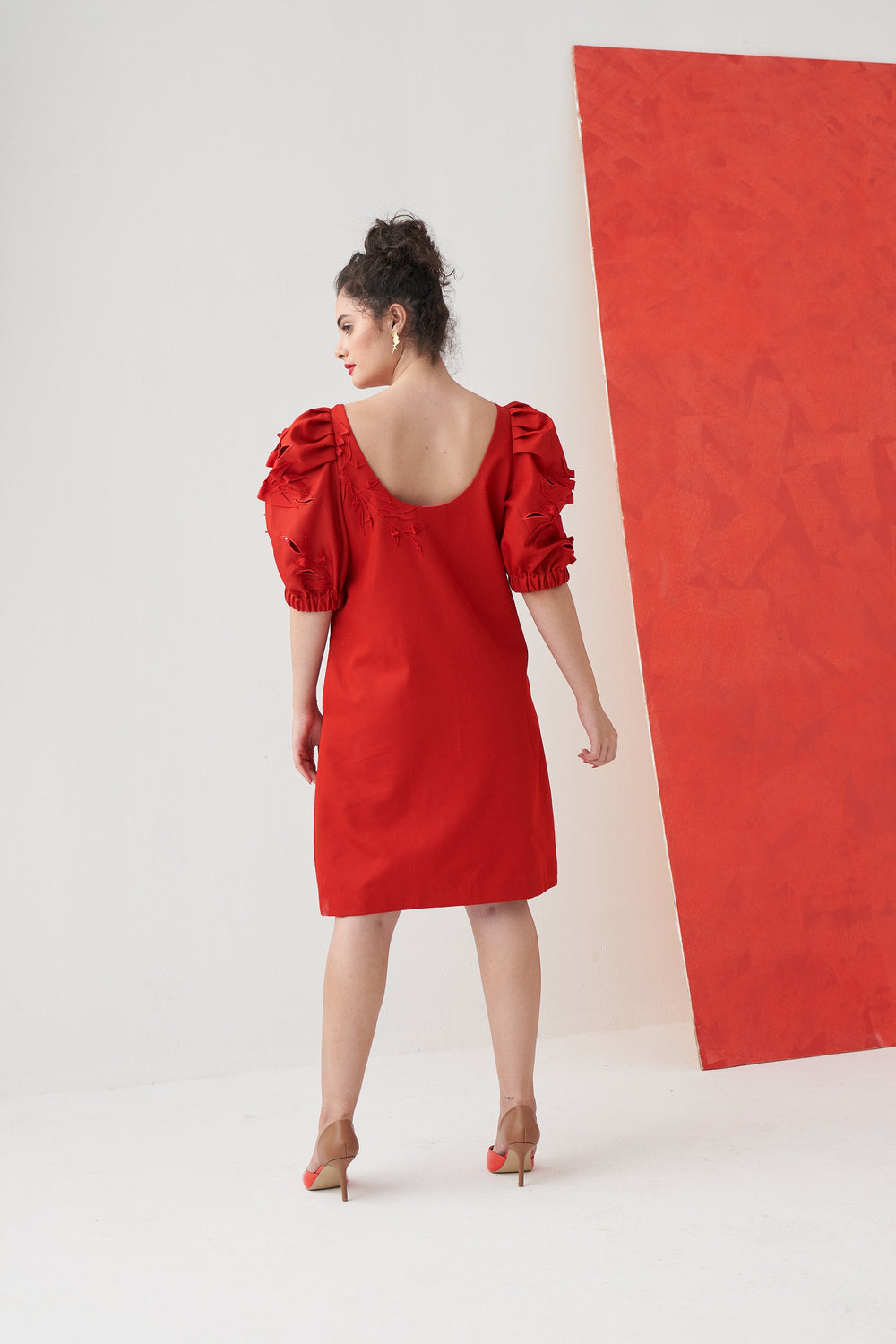 DAHLIA Botanical Applique Shift Dress