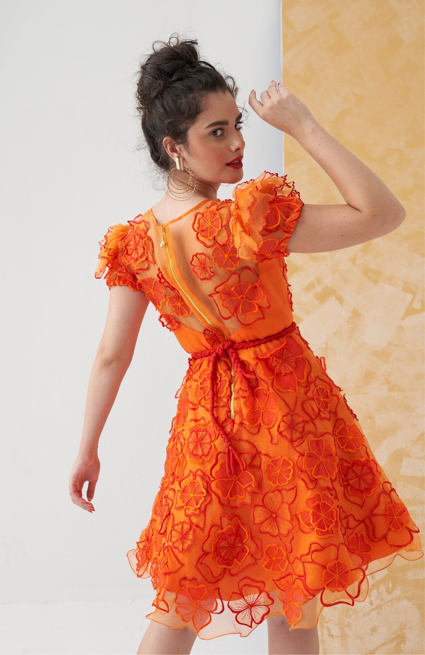 FLORA Floral Applique Dress