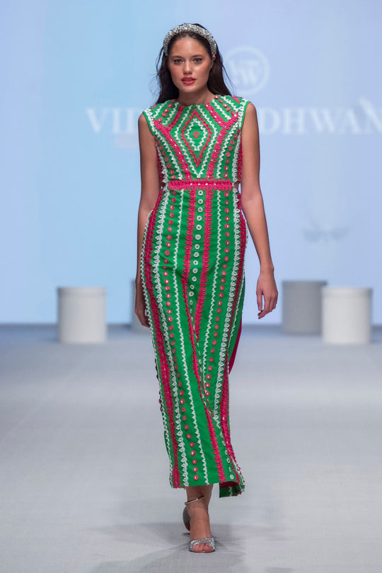 LINDA 3D Applique Dress