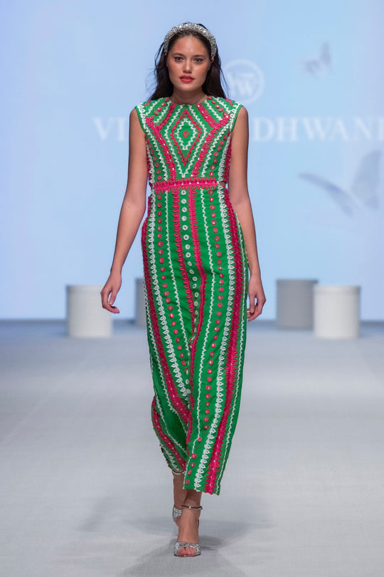 LINDA 3D Applique Dress