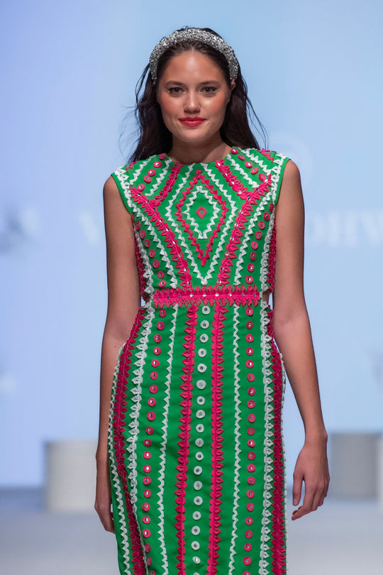 LINDA 3D Applique Dress