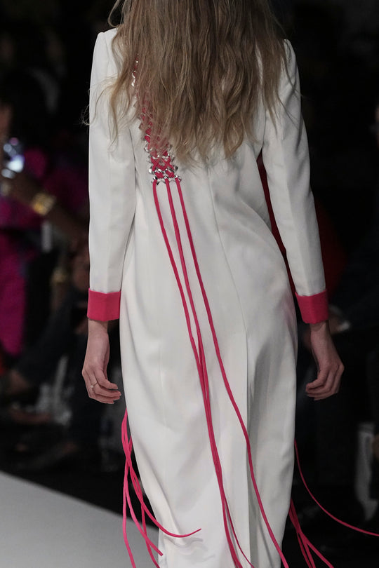 CILO Blazer Suit With Pink Woven Fringe