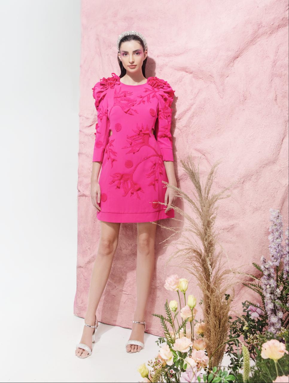 ZAHA Pink Botanical Dress
