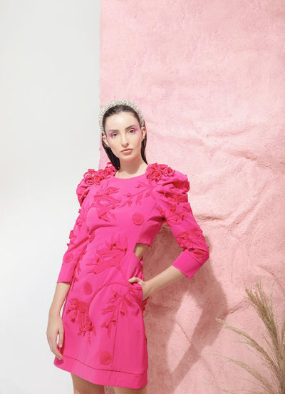 ZAHA Pink Botanical Dress