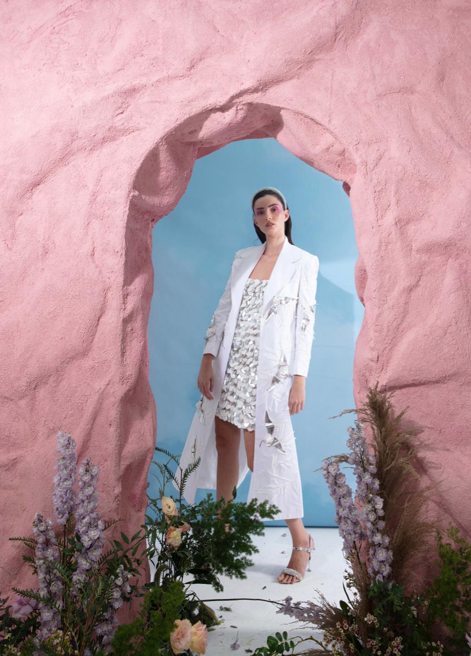 HAWAI Blazer With 3D Botanical Applique