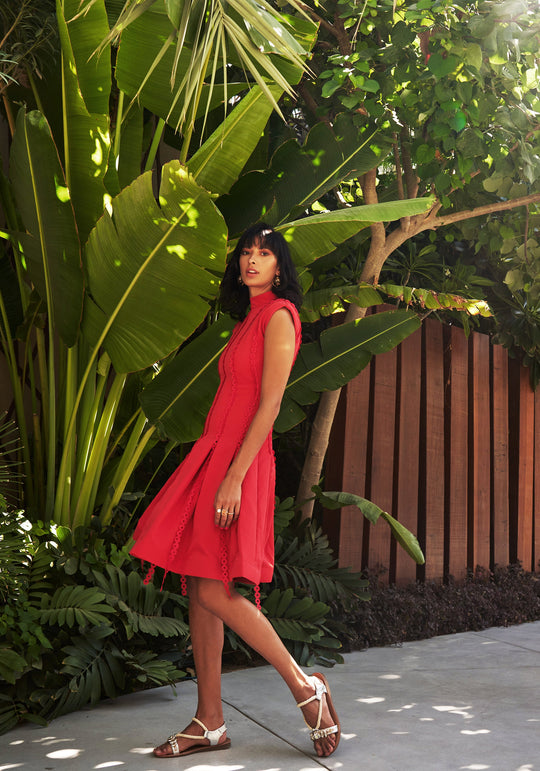ROPE Sculpted Dress With Handcrafted Stripes