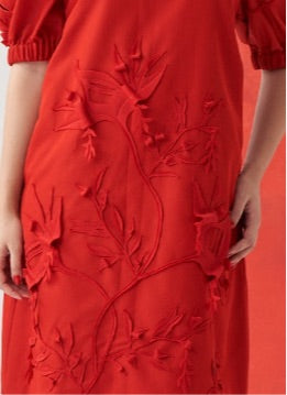 DAHLIA Botanical Applique Shift Dress