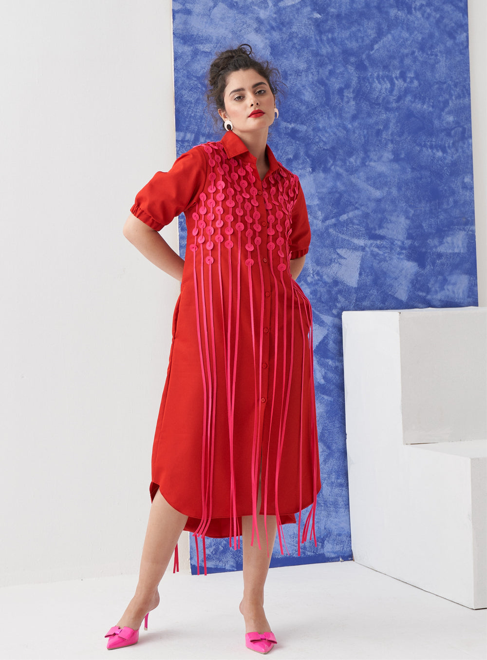 IRIS Fringe Shirtdress